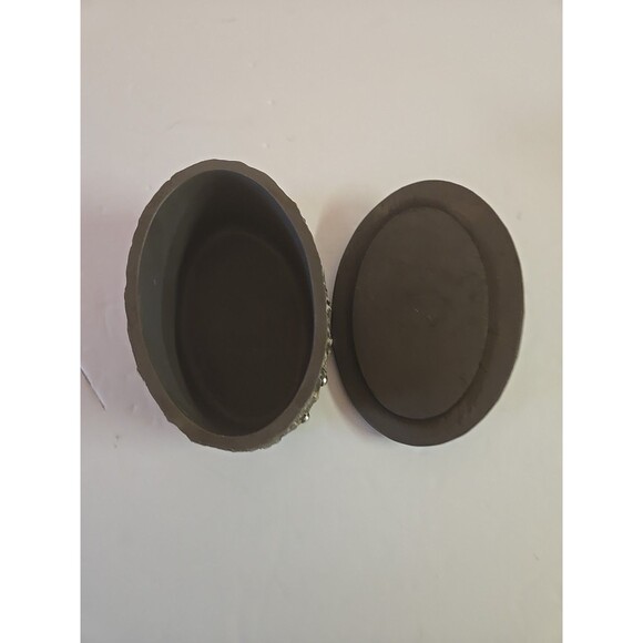 Western Cross Trinket Box Oval Rustic Wood Resin Brown Decorative Storage Box - Picture 6 of 10